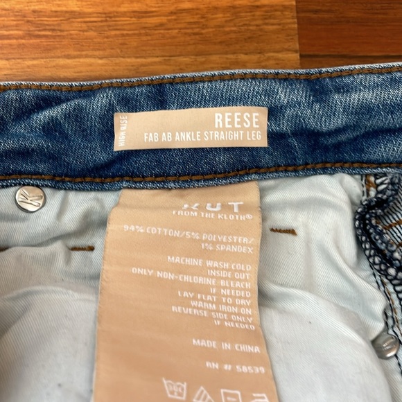 Kut from the Kloth Reese Ankle Straight Jeans size 8 - Picture 6 of 6